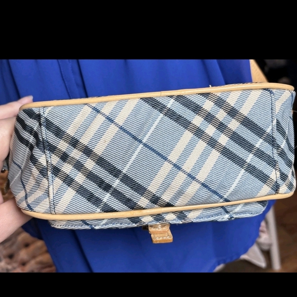 AUTHENTIC BURBERRY Plaid Crossbody Bag in Blue and Tan - Picture 6 of 8